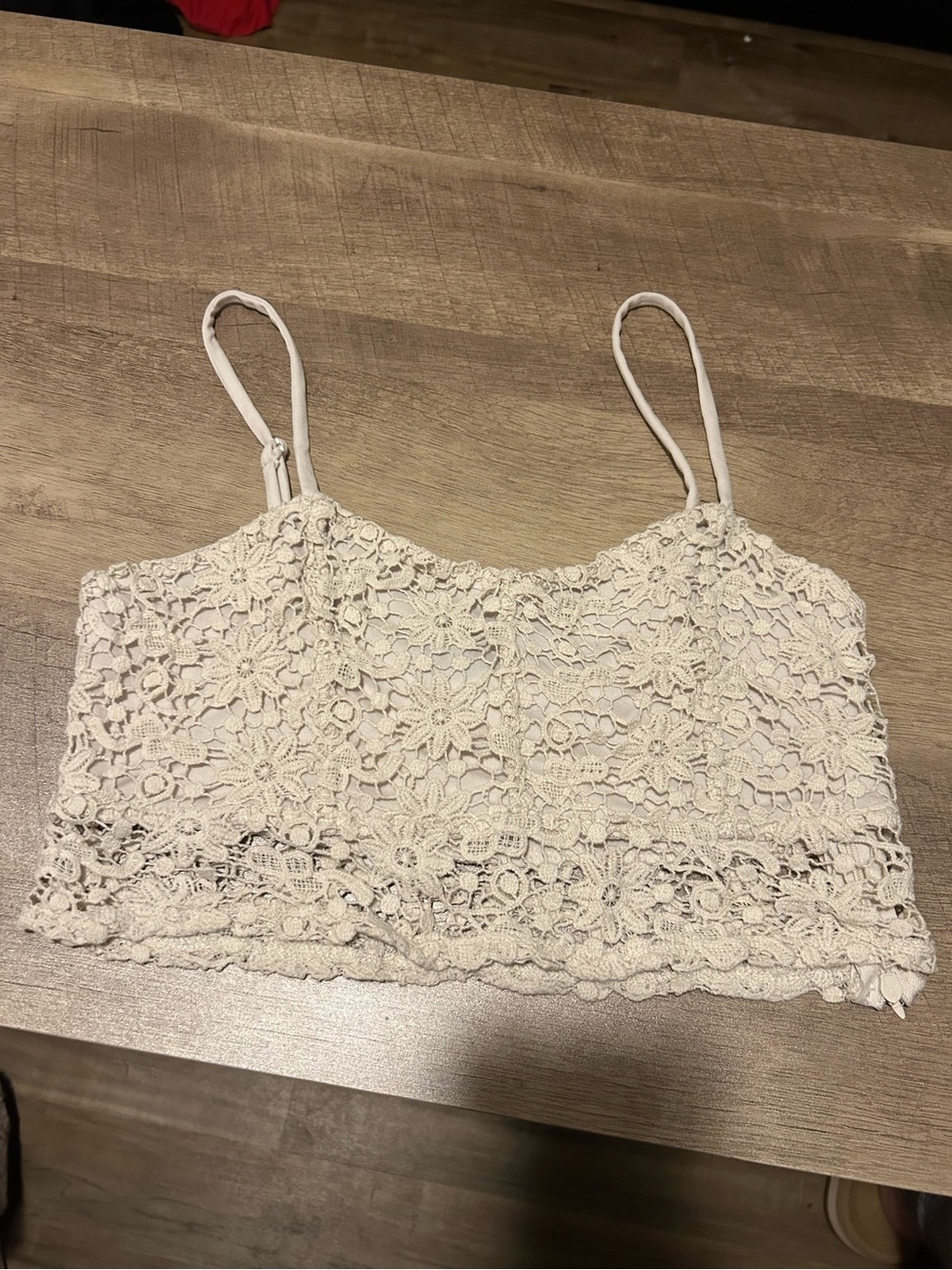 Full Tilt Cream Crochet Lace Camisole